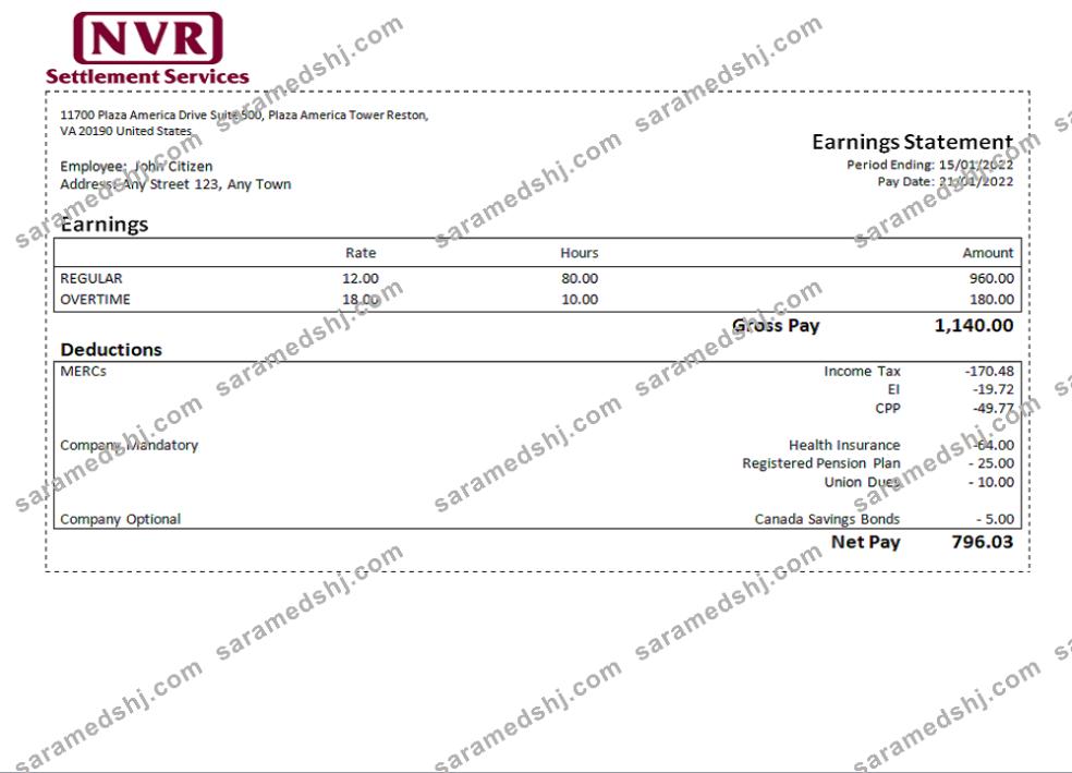 USA construction company employee sheet